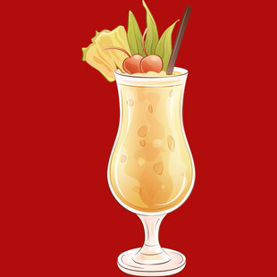 热带风情菠萝鸡尾酒