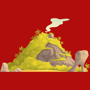 山丘风光图
