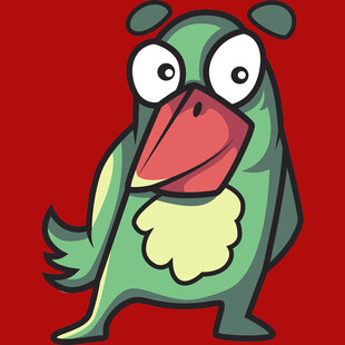 卡通绿鸟形象