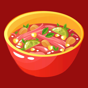 红色碗中的美味汤面