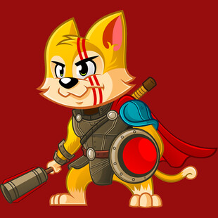 猫咪战士持械英勇造型