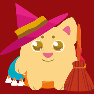 戴巫师帽的可爱猫咪