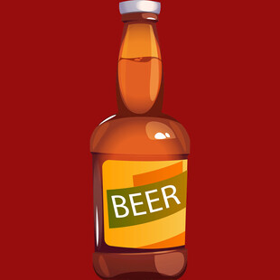 棕色啤酒瓶插画