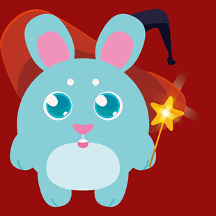 魔法小兔持魔杖