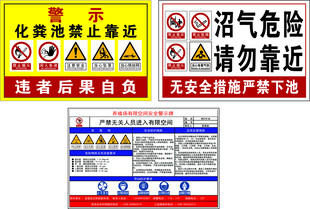 养殖场有限空间安全警示牌