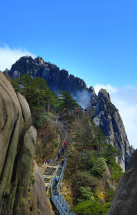 黄山栈道奇观