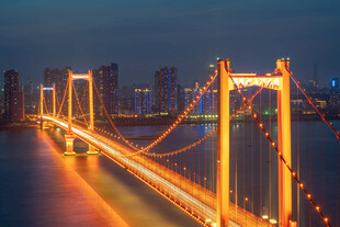 夜幕下的璀璨跨海大桥