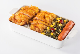 脆皮鸡米饭