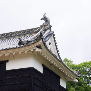 日式古建筑屋顶特写