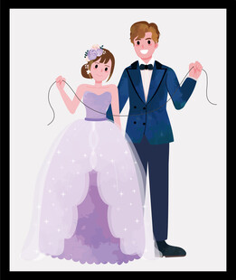 浪漫新婚夫妇甜蜜形象