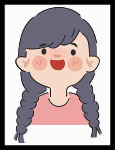 扎双辫的可爱小女孩