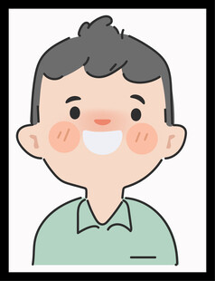 微笑男孩头像插画