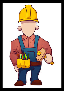 建筑工人形象手持工具