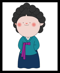 可爱卡通形象的传统服饰女性