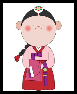 可爱朝鲜族女孩传统装扮