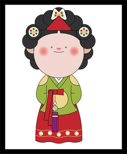 可爱韩服卡通女孩形象