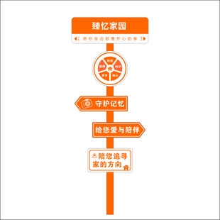 橙色多向指示牌