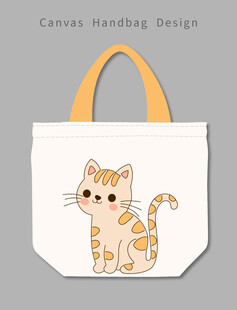 手绘猫咪帆布袋设计
