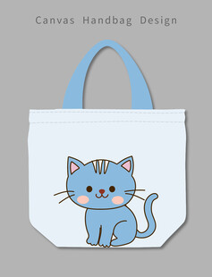 手绘猫咪帆布袋设计