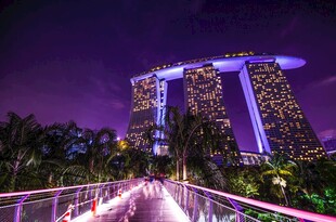 新加坡滨海湾夜景步道