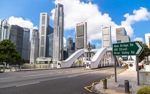 新加坡城市道路与现代建筑