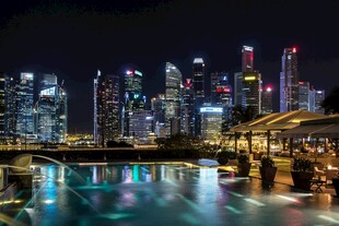 新加坡夜景城市风光