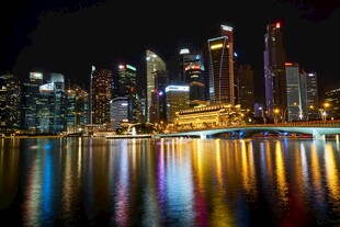 新加坡夜景城市风光