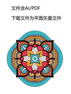 多彩传统图案矢量素材