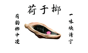 荷韵于椰形茶器中