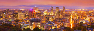 城市黄昏夜景俯瞰图