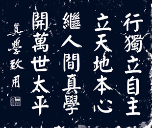 楷书 真学致用 仿书法拓片设计