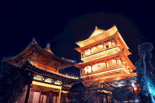 台儿庄景区夜景 