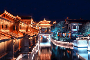 台儿庄景区夜景