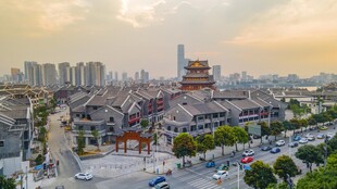 黄昏柳州城市风光