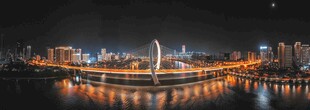 广西柳州白沙大桥夜景全景