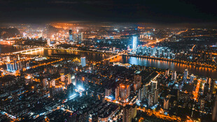 广西柳州城市风光夜景