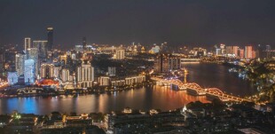 广西柳州城市风光夜景
