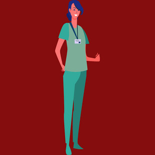 女医护人员展示姿态