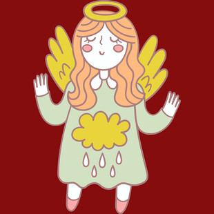 天使少女雨中模样