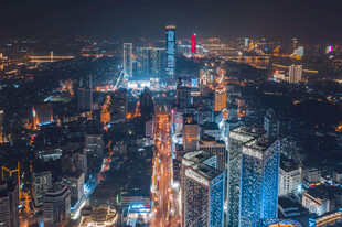 广西柳州CBD城市夜晚