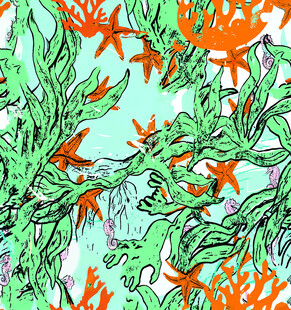 手绘绿植花卉图案设计