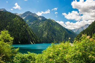 高山湖畔美景