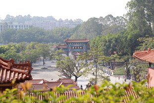 俯瞰中式园林景观