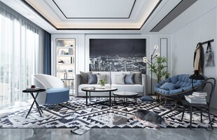 现代简约风客厅室内场景