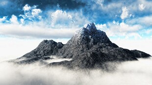 云海中的巍峨山峰