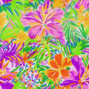 缤纷热带花卉图案