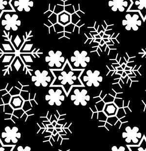 黑白雪花图案设计素材