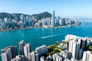 香港城市滨海天际线景观