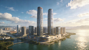 珠海横琴双子塔城市地标建筑