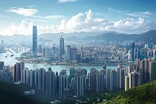 香港香港城市高楼大厦维多利亚港